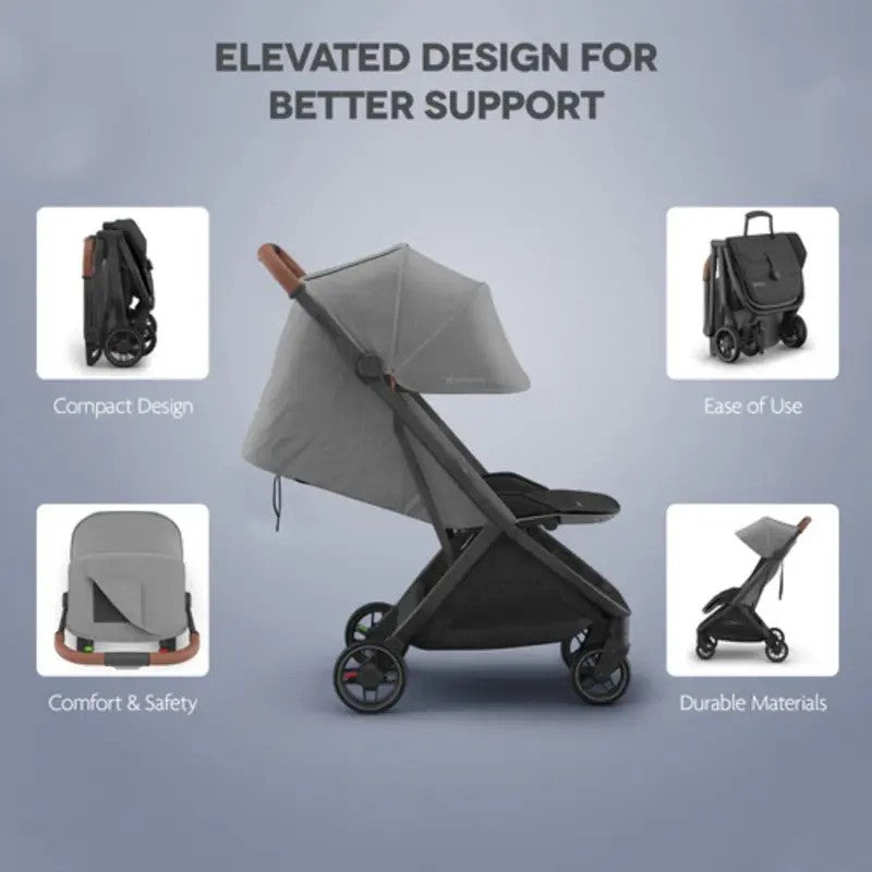UPPAbaby Minu V3 Stroller Greyson & Rain Shield Charcoal Mélange