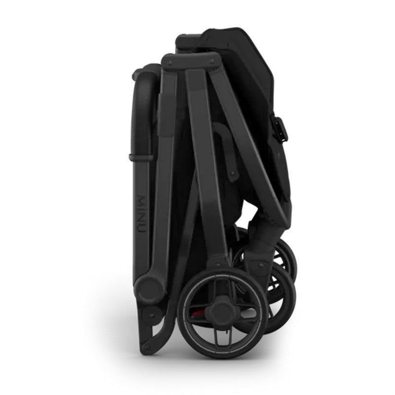 UPPAbaby Minu V3 Stroller James Charcoal Carbon Frame Black Leather