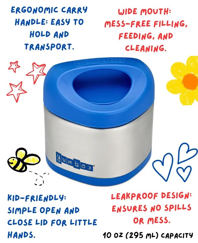 Yumbox Cubi Stainless Steel Thermal Jar 10OZ Surf Blue