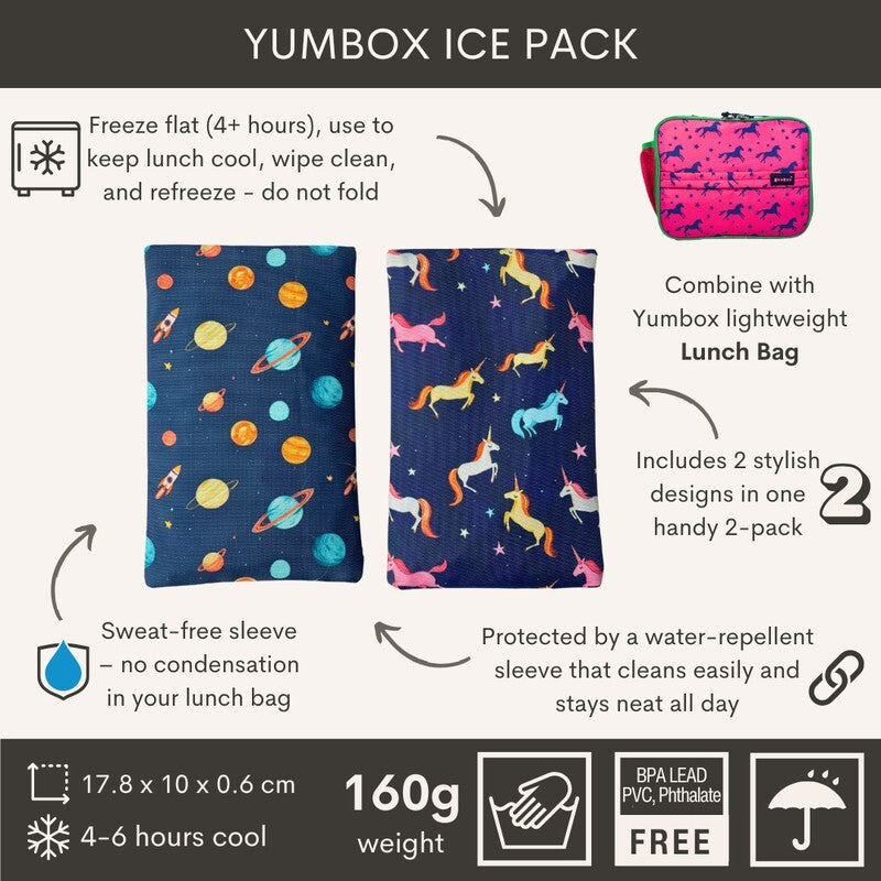 Yumbox Gel Ice Pack Duo Space & Unicorns