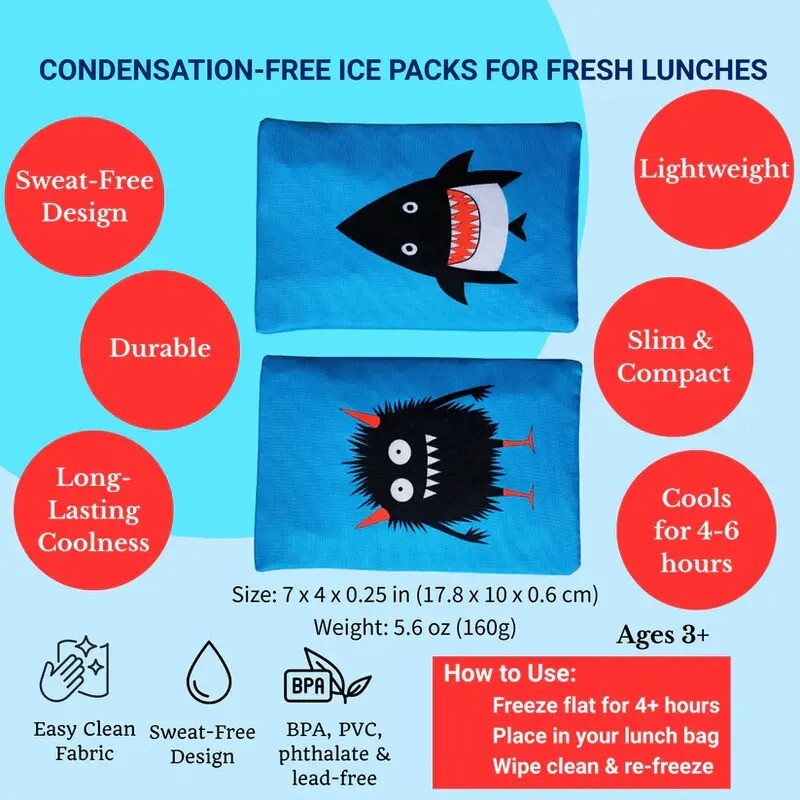 Yumbox Gel Ice Pack Duo Monster & Shark
