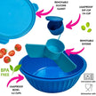 Yumbox Poke Bowl 9OZ w/ Removable 3 Part Divider Hawaii Blue