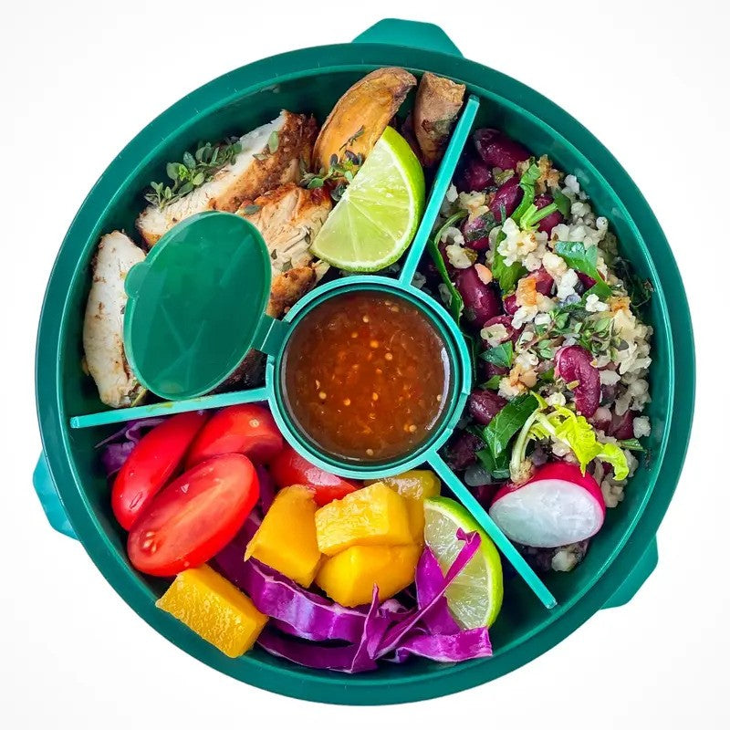 Yumbox Poke Bowl 9OZ w/ Removable 3 Part Divider Kale Green