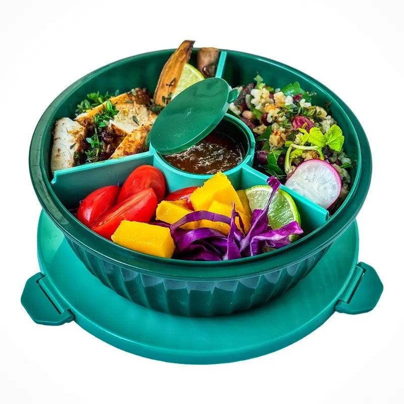 Yumbox Poke Bowl 9OZ w/ Removable 3 Part Divider Kale Green