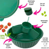 Yumbox Poke Bowl 9OZ w/ Removable 3 Part Divider Kale Green