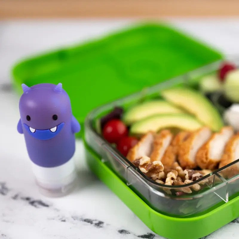 Yumbox Silicone Condiment Squeeze Bottles Set of 3 Funny Monsters