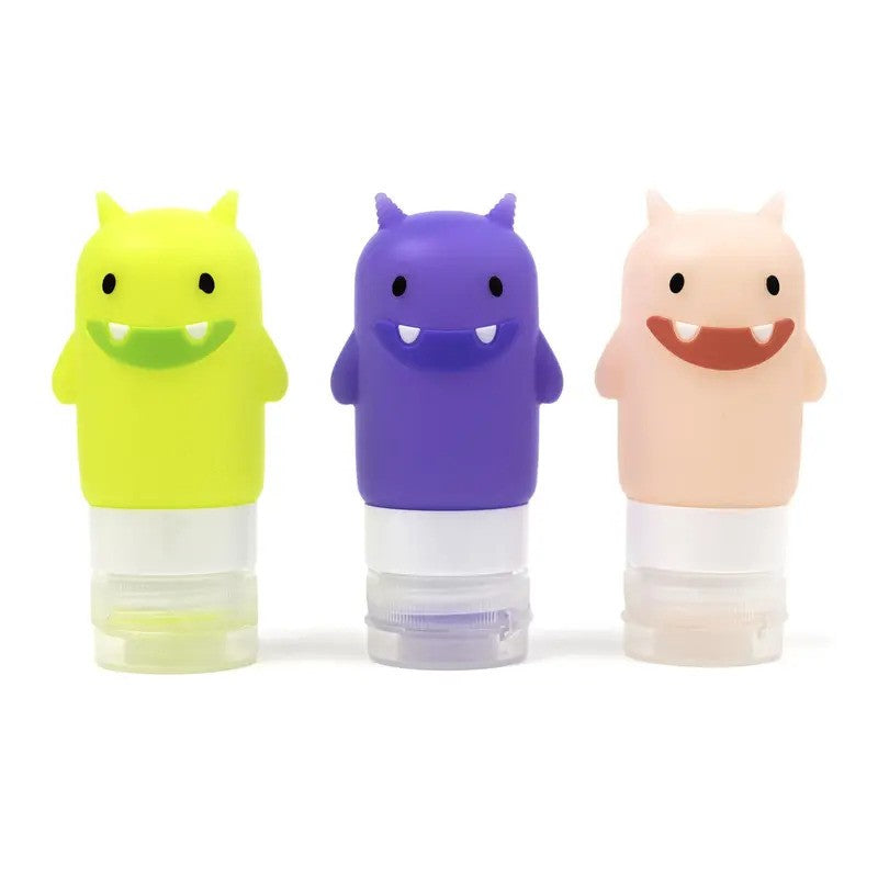 Yumbox Silicone Condiment Squeeze Bottles Set of 3 Funny Monsters