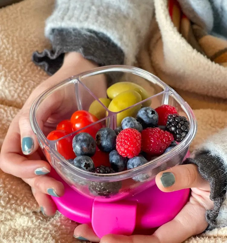 Yumbox Snack Bowl 3 Compartments Raspberry Pink