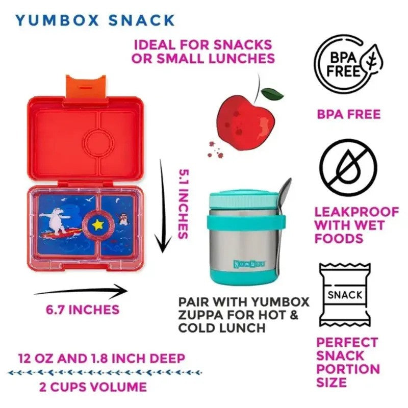Yumbox Snack Box Polar Bear Roar Red (3comp)