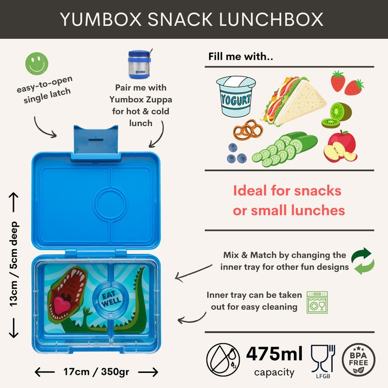 Yumbox Snack Box Surf Blue Dinosaur (3comp)