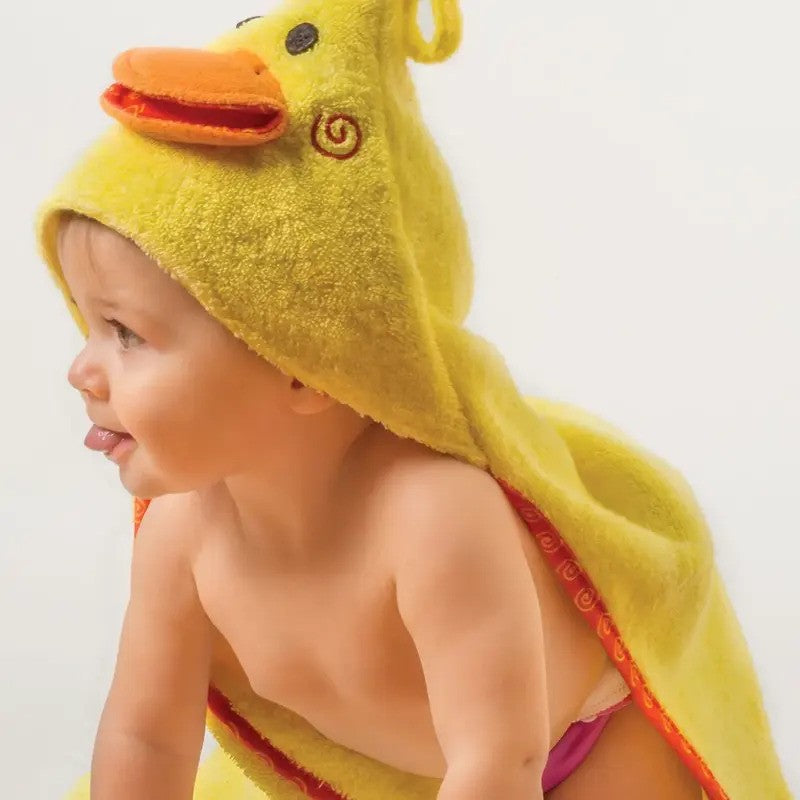 Zoocchini Baby Plush Terry Hooded Towel Puddles The Duck (0m-Plus)