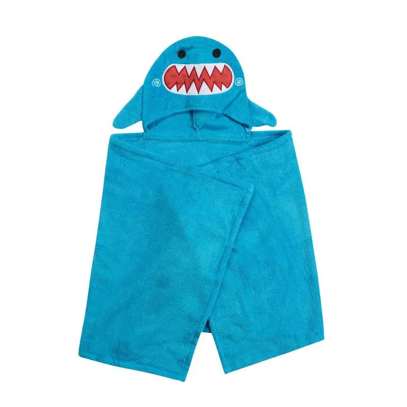 Zoocchini Kids Plush Terry Hooded Towel Sherman The Shark (2yrs-Plus)