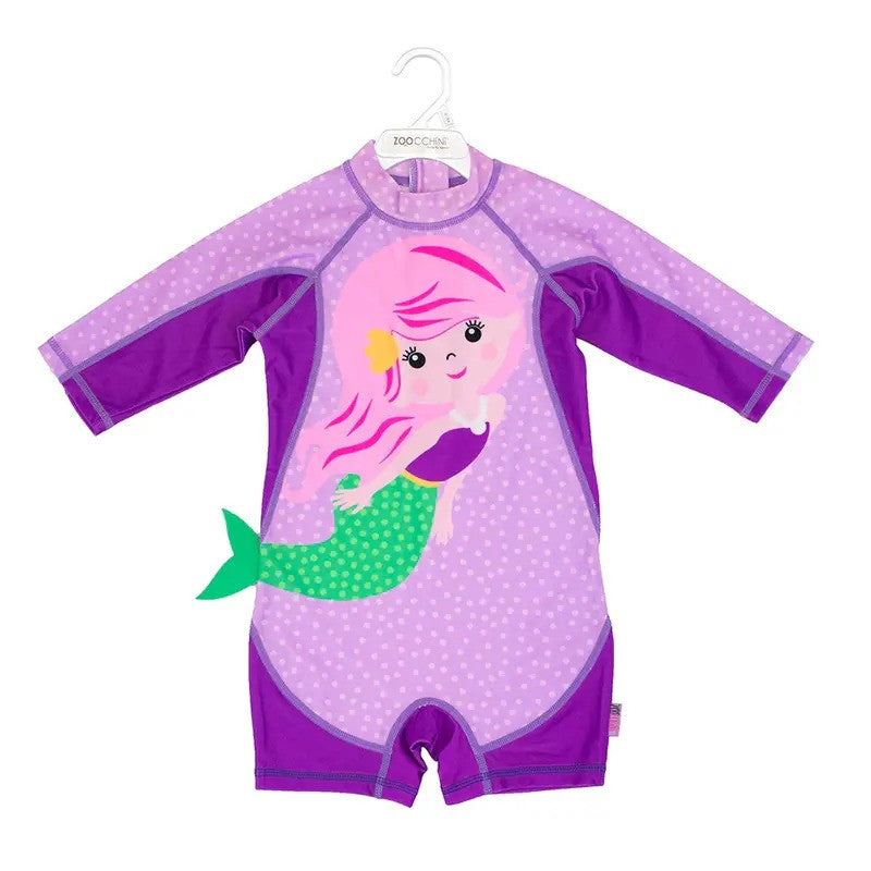 Zoocchini Rash Guard 1PC LS Swimsuit Mermaid
