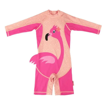 Zoocchini Rash Guard 1PC LS Swimsuit Franny The Flamingo