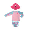 Zoocchini Rash Guard Top Baby Swim Set Franny The Flamingo