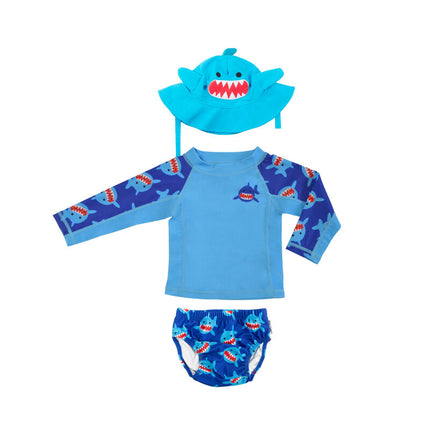 Zoocchini Rash Guard Top Baby Swim Set Sherman The Shark