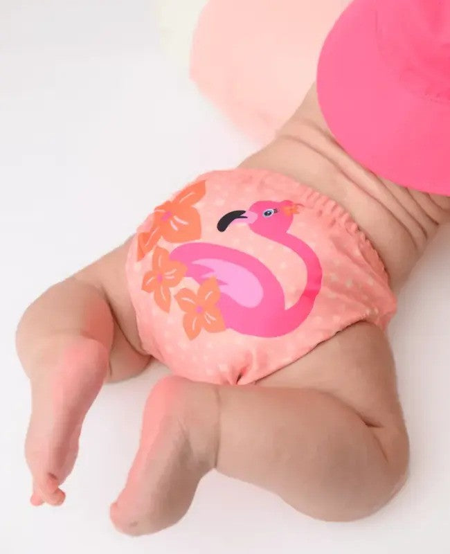 Zoocchini Reuseable Swim Diaper Set Franny The Flamingo