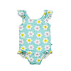Zoocchini Ruffled 1PC Swimsuit Easy Snap Crot Daisy