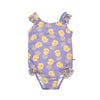 Zoocchini Ruffled 1PC Swimsuit Easy Snap Crot Pineapple