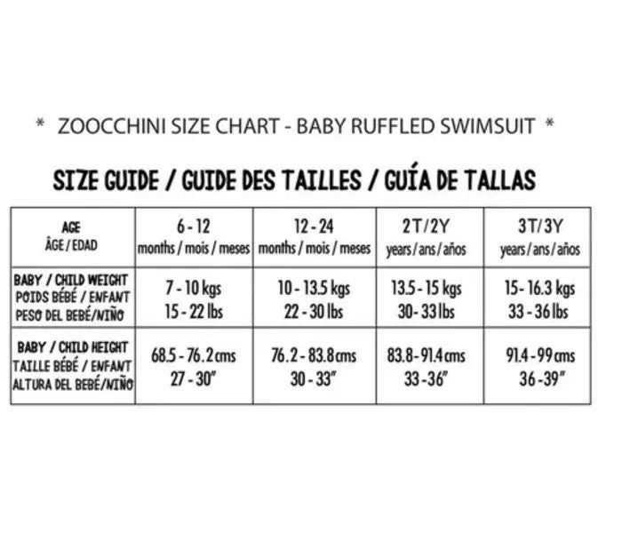 Zoocchini Ruffled 1PC Swimsuit Easy Snap Crotch Strawberry