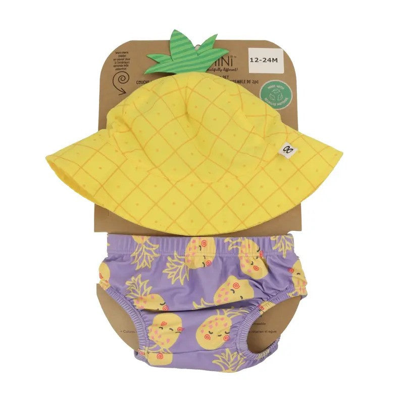 Zoocchini Swim Diaper & Sun Hat Set Pineapple Punch