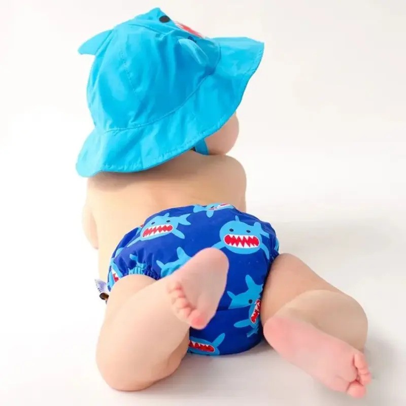 Zoocchini Swim Diaper & Sun Hat Set Sherman The Shark