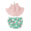 Zoocchini Swim Diaper & Sun Hat Set Unity The Unicorn