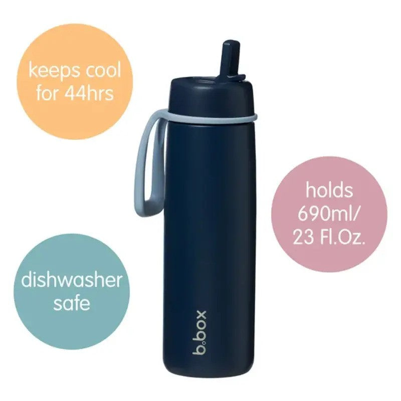 b.box Insulated Flip Top Bottle (23fl.oz) Midnight