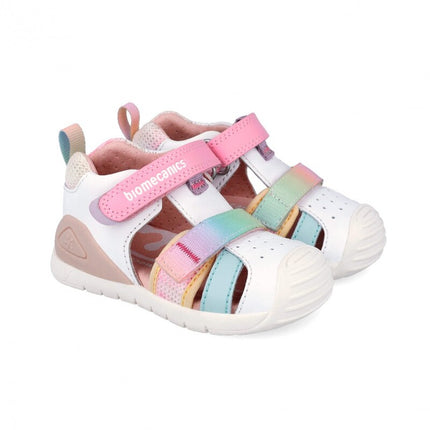 Biomecanics BLANCO Y MULTI (Napa) Girls First Steps Biogateo Sandals