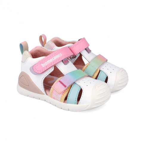 Biomecanics BLANCO Y MULTI (Napa) Girls First Steps Biogateo Sandals