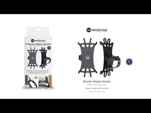 Neobreez Stroller Silicone Universal Phone Holder Black