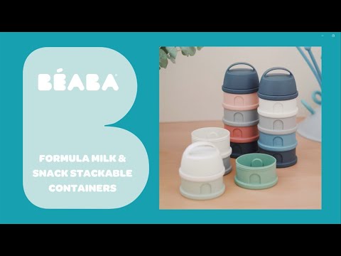 Beaba Formula Milk Container 4 Compartments Mineral Grey & Pink