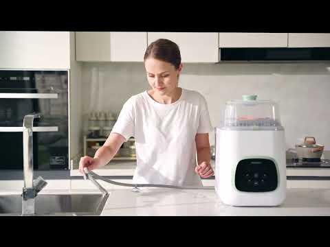 Momcozy BS03 Kleanpal Pro Baby Bottle Washer & Sterilizer White