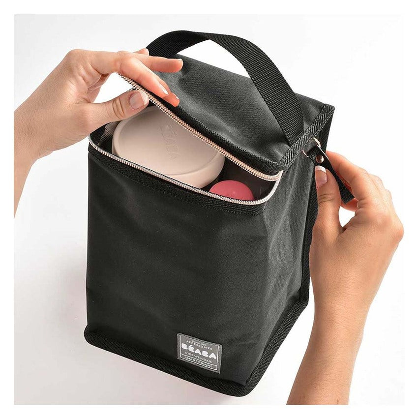 Beaba Isothermal Meal Pouch - Black/Pink/Gold