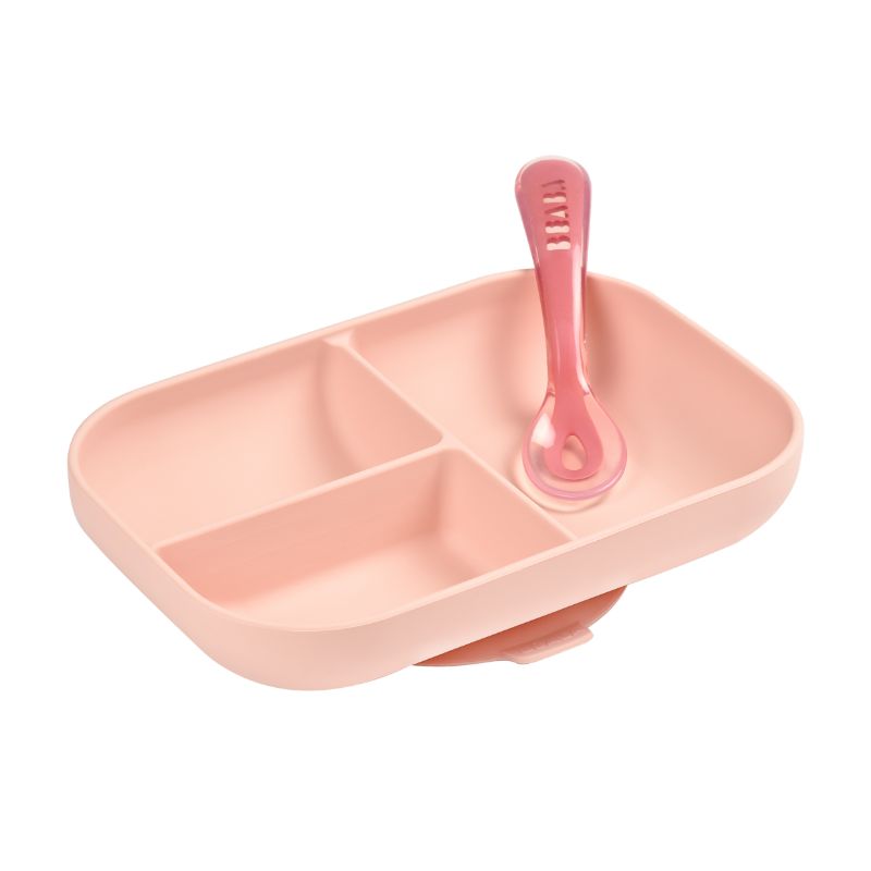 Beaba Silicone Suction Divided Plate – Pink