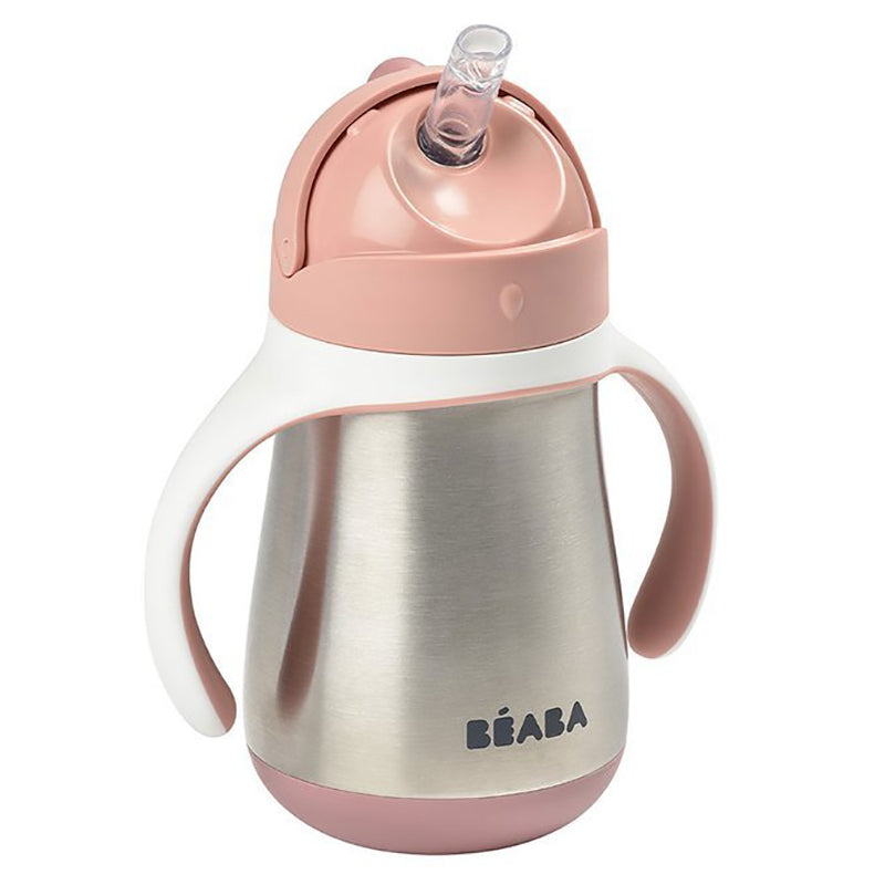 Beaba Stainless Steel Straw Cup - Old Pink