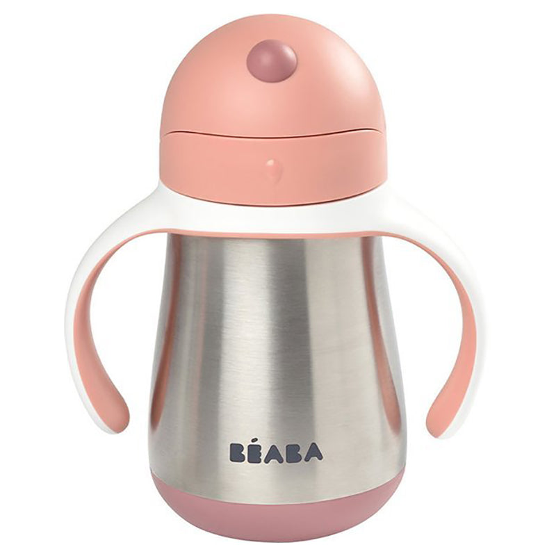 Beaba Stainless Steel Straw Cup - Old Pink