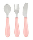 Beaba Stainless Steel Training Cutlery - Old Pink