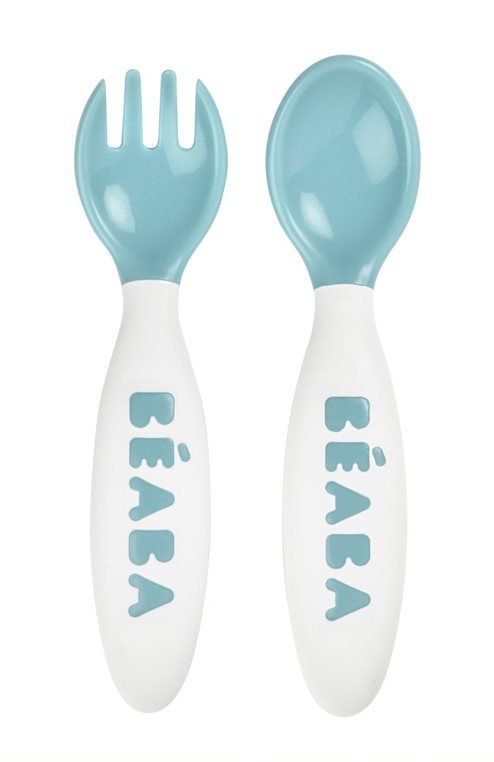 Beaba Training Fork And Spoon 2nd Age - Windy Blue