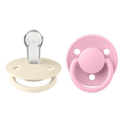 Bibs De Lux 2 Pack Silicone Onesize - Ivory/Baby Pink