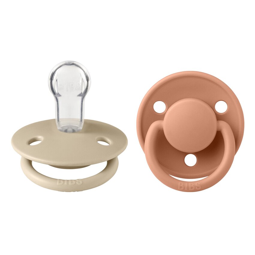 Bibs De Lux 2 Pack Silicone Onesize - Vanilla/Peach