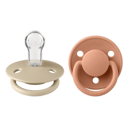 Bibs De Lux 2 Pack Silicone Onesize - Vanilla/Peach