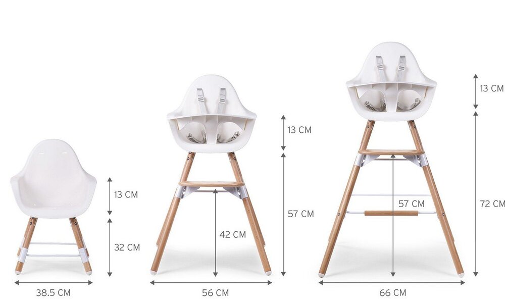 Childhome Bundle Evolu 2 Chair Natural White + Angel Cushion Grey