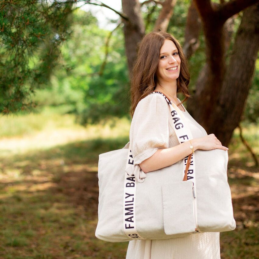 Childhome Family Bag Signature Canvas Off-White