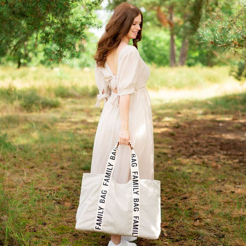 Childhome Family Bag Signature Canvas Off-White