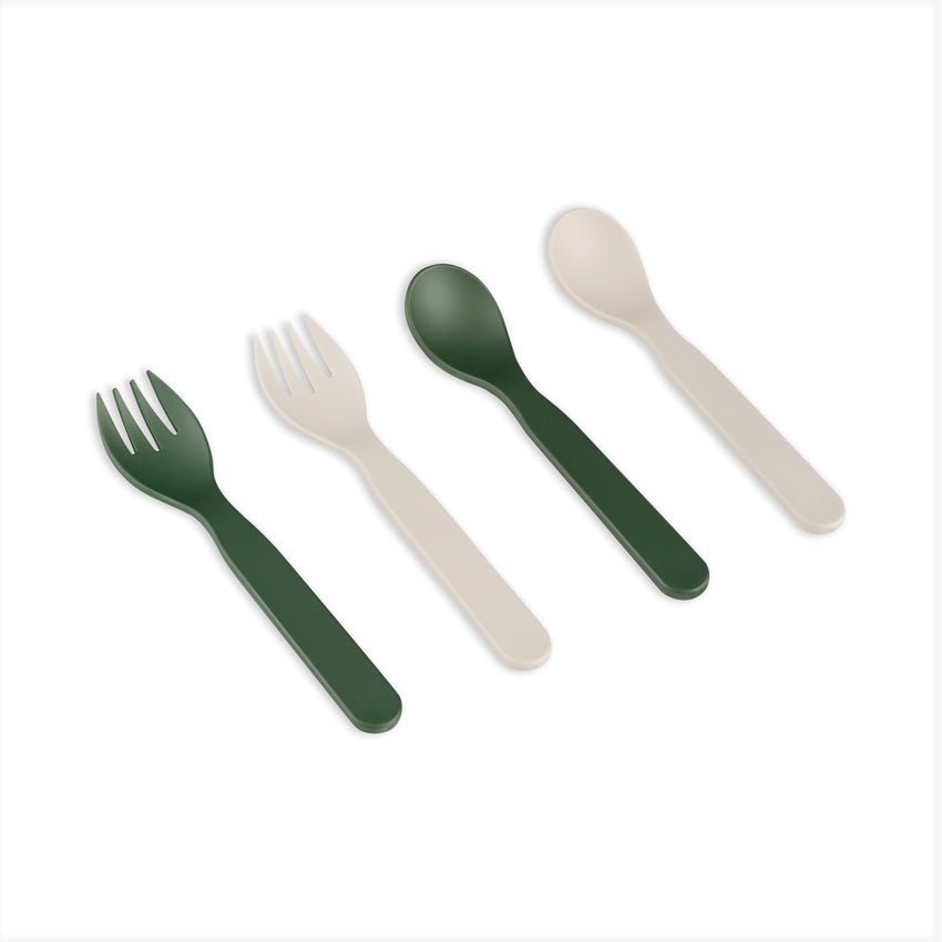 Citron 2022 PLA Cutlery Set of 2 and Case - Green/Cream