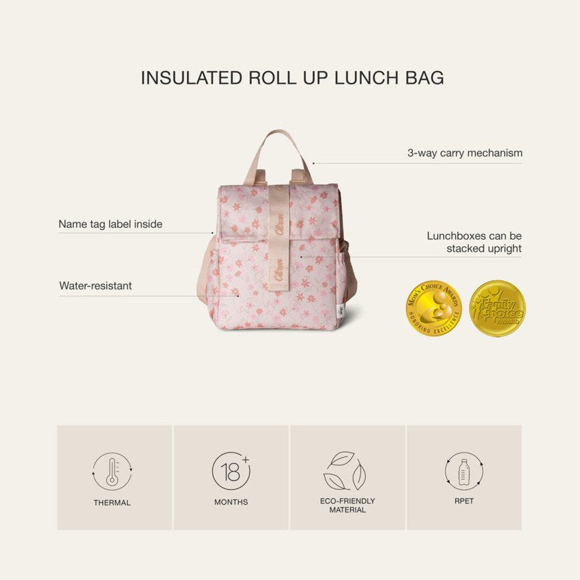 Citron Insulated Rollup Lunchbag Flower