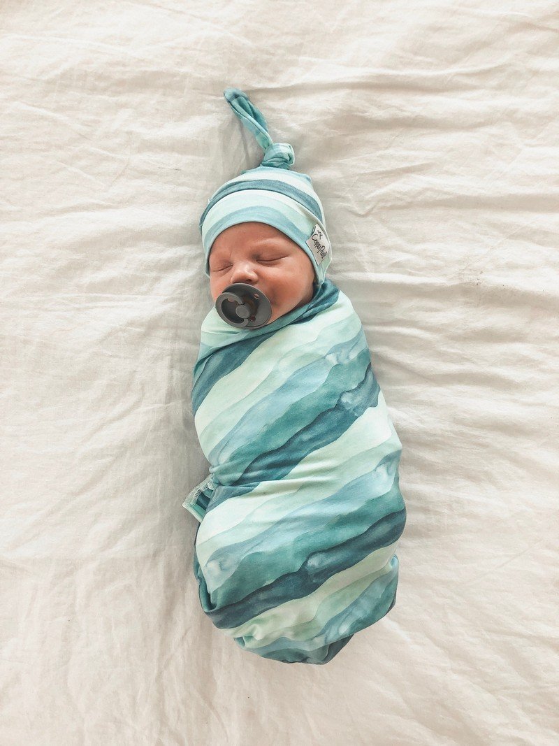 Copper Pearl Single Swaddle Blanket - Waves