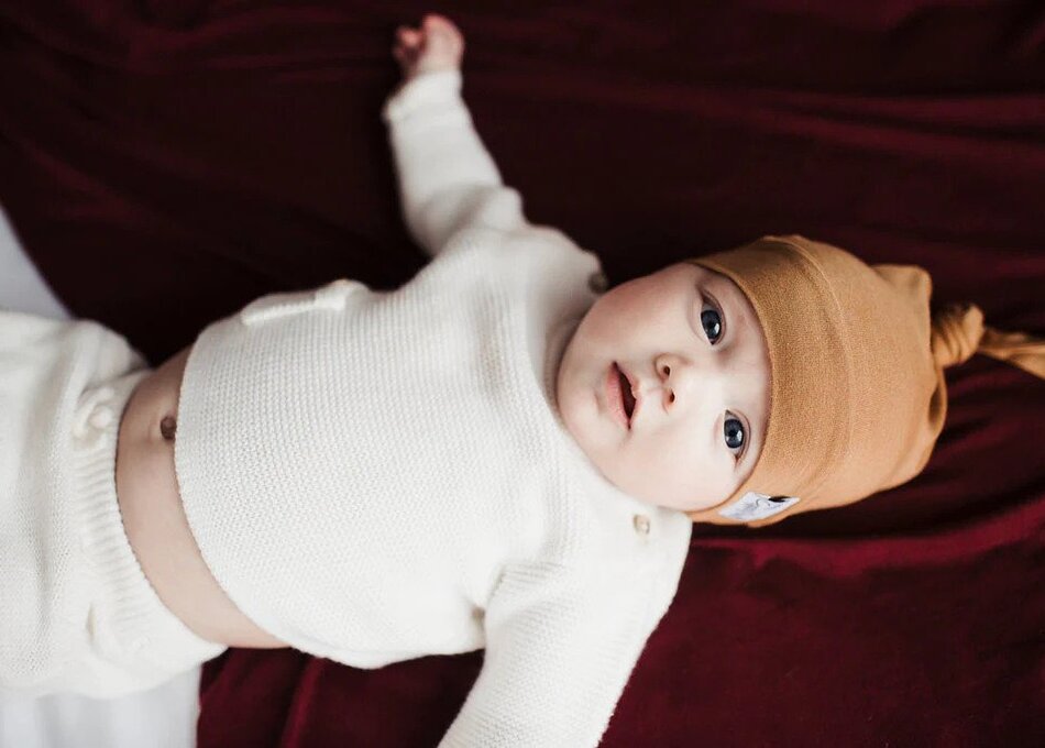 Copper Pearl Top-Knot Hats - Camel