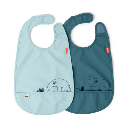 Done By Deer (2pack 0m-Plus) Bib With Velcro Deer Friends Blue